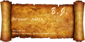 Broser Judit névjegykártya